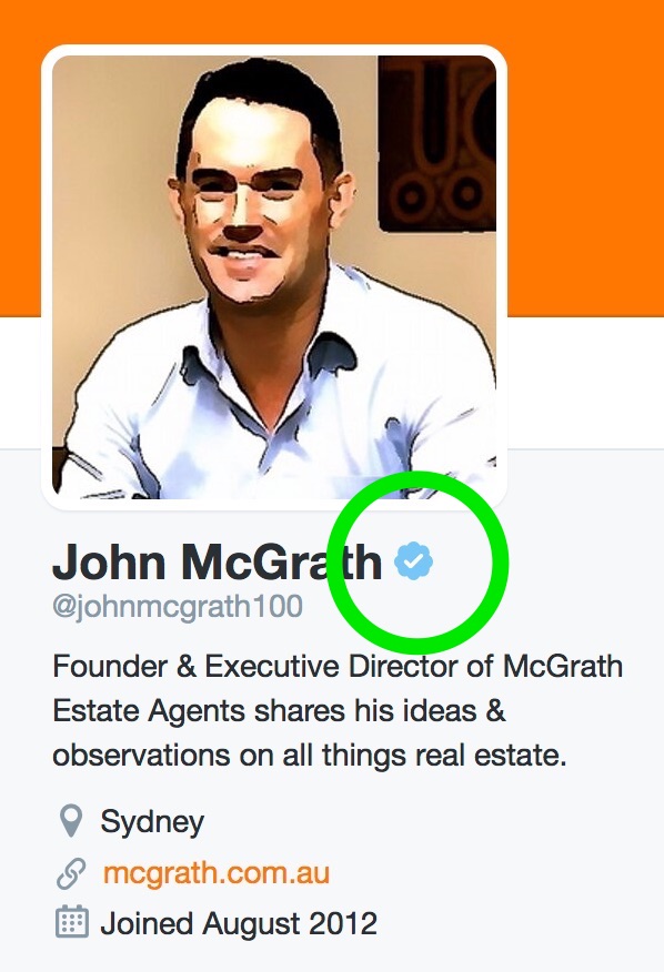 John McGrath's Twitter account is verified, as can be seen by the blue tick.