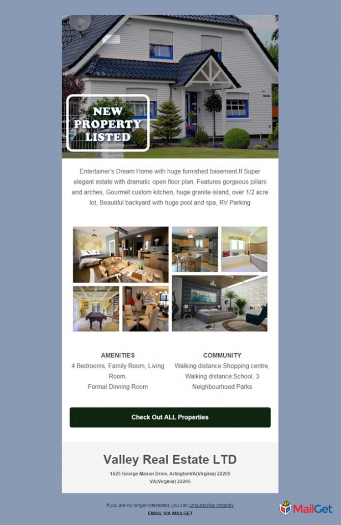 Real estate email template
